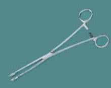 Miltex Sponge Forceps Foerster 9-1/2 Inch Floor Grade Ratchet Lock Finger Ring Handle Straight Serrated Jaws - EG7-600