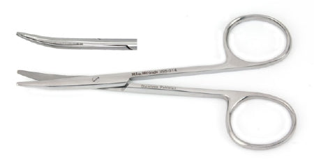 Miltex Vantage Strabismus Scissors 4 Inch Length Office Grade Stainless Steel Finger Ring Handle Curved Blade Blunt/Blunt - V95-314