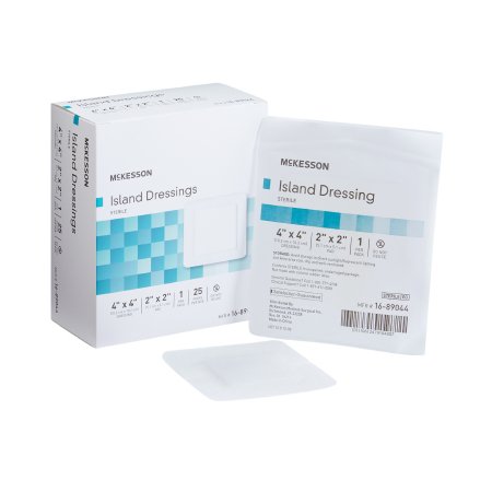 McKesson - Adhesive Dressing 4 X 4 Inch Polypropylene / Rayon Square White Sterile - 16-89044