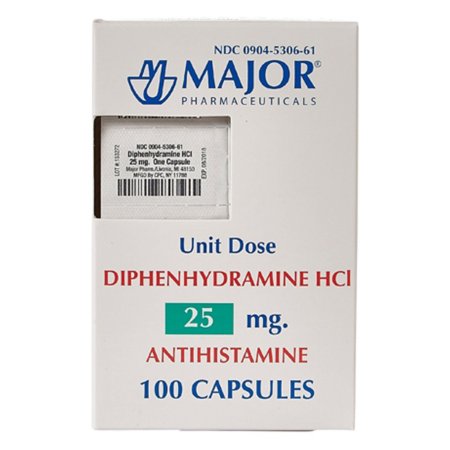 Generic Benadryl - Allergy Relief 25 mg Strength Capsule 100 per Box - 00904530661