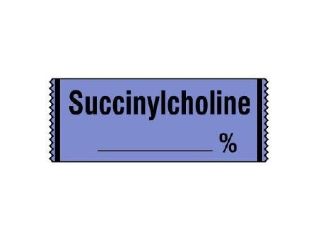 Shamrock Scientific Pre-Printed Label Anesthesia Label SUCCINYLCHOLINE _____% Lavender 1/2 X 500 Inch - SA-13