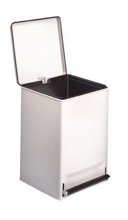 Brewer - Trash Can 32 Quart Square White Steel Step On - 35266
