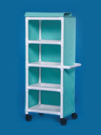 IPU Linen Cart 4 Inch Casters, Two Locking 75 lb. per Shelf PVC Pipe - PC275