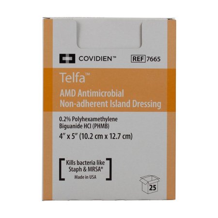 Telfa AMD - PHMB Impregnated Dressing 4 X 5 Inch Non-adherent Material PHMB (Polyhexamethylene Biguanide) Sterile - 7665
