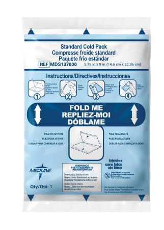 Medline - Instant Cold Pack General Purpose 5-3/4 X 9 Inch Plastic / Calcium Ammonium Nitrate / Water Disposable - MDS137000