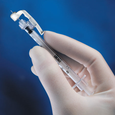 Becton Dickinson SafetyGlide Insulin Syringe with Needle 0.3 mL 31 Gauge 5/16 Inch Attached Needle Safety Slide Needle - 305937