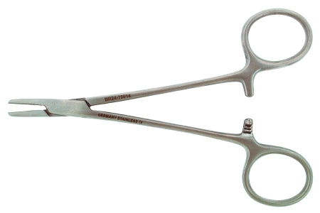 BR Surgical - Needle Holder 5-1/2 Inch Length Straight Serrated Jaws Finger Ring Handle - BR24-15014