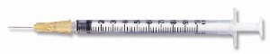 Becton Dickinson PrecisionGlide Insulin Syringe with Needle 1 mL 25 Gauge 5/8 Inch Detachable Needle Without Safety - 329651