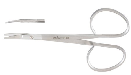 Miltex - Utility Scissors 3-3/4 Inch Length OR Grade German Stainless Steel NonSterile Ribbon Style Finger Ring Handle Curved Blade Blunt Tip / Blunt Tip - 18-1419