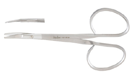 Miltex Miltex Utility Scissors 3-3/4 Inch Length OR Grade Stainless Steel (German) NonSterile Ribbon Style Finger Ring Handle Curved Blade Blunt/Blunt - 18-1419