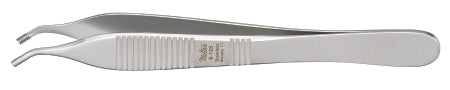 Miltex Miltex Tissue Forceps Adson-Brown 4-3/4 Inch OR Grade Stainless Steel (German) NonSterile NonLocking Thumb Handle Angled 7 X 7 Teeth, Serrated Tip - 6-126