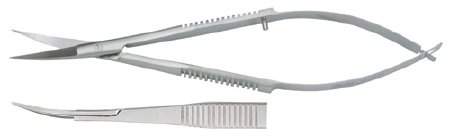 Miltex - Iris Scissors Noyes 4-1/2 Inch Length OR Grade German Stainless Steel NonSterile Thumb Handle with Spring Curved Blade Sharp Tip / Sharp Tip - 18-1516