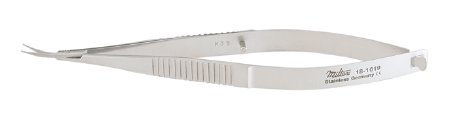 Miltex - Micro Iris Scissors 4 Inch Length OR Grade German Stainless Steel NonSterile Thumb Handle with Spring Curved Blade Sharp Tip / Sharp Tip - 18-1619