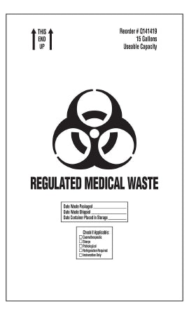 Medline - Biohazard Waste Box 13 X 13 X 21 Inch - TRIQ141419