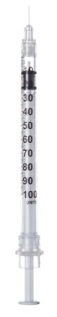 Sol-Millennium Medical Sol-Care Insulin Syringe with Needle 1 mL 29 Gauge 1/2 Inch Attached Needle Retractable Needle - 100017I