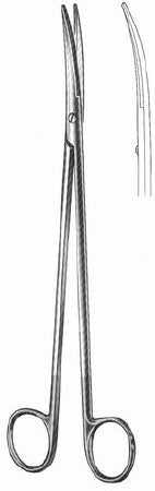 HerMann - Dissecting Scissors Metzenbaum 10 Inch Length Surgical Grade Stainless Steel / Tungsten Carbide NonSterile Finger Ring Handle Curved Blunt Tip / Blunt Tip - H-363HM