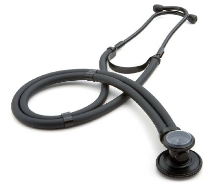 Adscope - Sprague Stethoscope Black 2-Tube 22 Inch Tube Double-Sided Chestpiece - 646ST