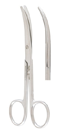 Miltex Miltex Enucleation Scissors 5 Inch Length OR Grade Stainless Steel (German) NonSterile Finger Ring Handle Half Curved Blunt/Blunt - 18-1496