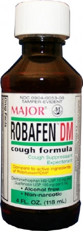 Major Pharmaceuticals Robafen Cold and Cough Relief 100 mg - 10 mg / 5 mL Strength Syrup 4 oz. - 904005300