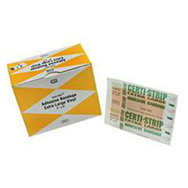 Certified Safety Bandage Strips Plastic Certi-Strip 2X3" Flexible Flesh Lf 50/Bx, 10 Bx/Ca - R220-018