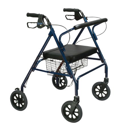 drive Go-Lite - Bariatric 4 Wheel Rollator Blue Adjustable Height / Folding Steel Frame - 10215BL-1