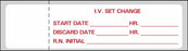 Precision Dynamics TimeMed Pre-Printed Label Timemed Instructional Label I.V. Set Change, Start Date- Hr., Discard Date-Hr., R.N. Initial White 3 X 3/4 Inch - N-240