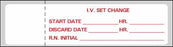 Timemed - Pre-Printed Label Advisory Label White Paper IV Set Change Black Syringe Label 3/4 X 3 Inch - N-240