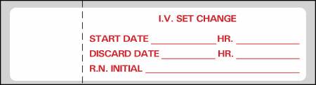 Timemed - Pre-Printed Label Advisory Label White Paper IV Set Change Black Syringe Label 3/4 X 3 Inch - N-240