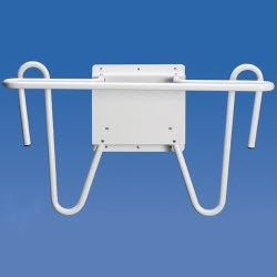 Wolf X-Ray Tri-Rak Apron Rack Wall Mounted 1 Hook, 1 Glove Hook White - 16400