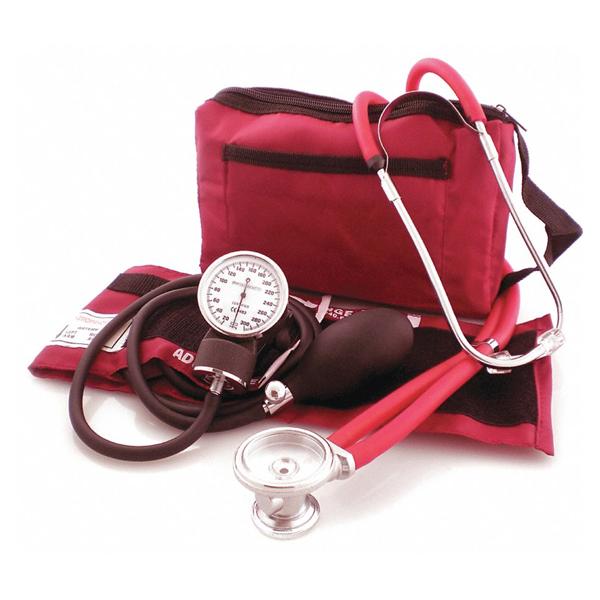 Medsource International Sphygmomanometer Kit Sprague Rappaport Complete Adult Arm Dial Display Red Ea - MS-BP6000