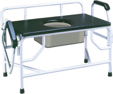 Drive Medical Drive Commode Chair drive Drop Arm Steel Frame Back Bar 21 Inch Height - 11132-1