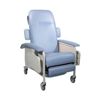 Drive Medical - Infinite Position Recliner Blue Ridge Vinyl Four 5 Inch Casters With 2 Locks - D577-BR