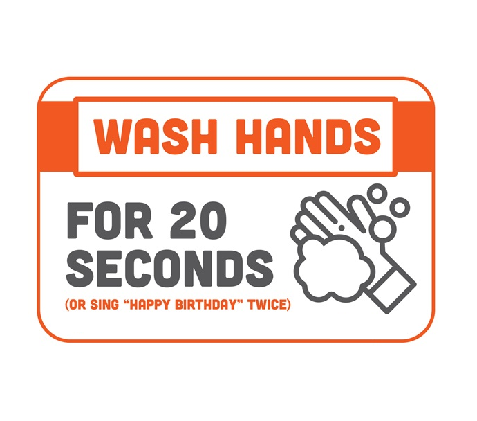 BeSafe Messaging Commercial Wall Decals - Orange & White, 6" x 9", Pack of 3
