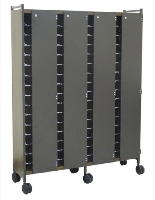 Omnimed Horizontal Privacy Style Chart Rack With Locking Panels (Wired Dividers 1-4 Tier), Beige