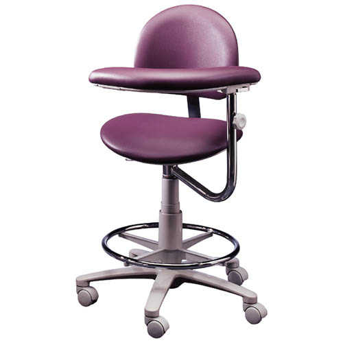 3000 Plus Series - Assistant Stool Contoured Backrest Pneumatic Height Adjustment 2 Casters Blue Fog - 3345BL-PR46