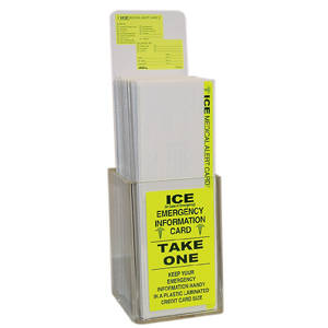 Tabbies Medical Information Cards Practice Marketing/Giveaways, "Clear" - 9-1/4" H x 2-3/4" W x 3-1/4" D, 150 cards per Display