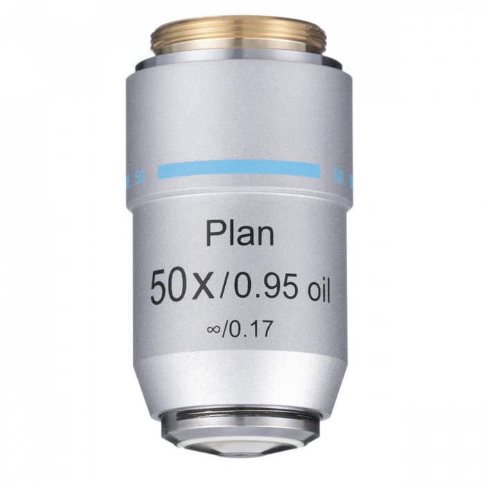Accu-Scope Inc Objective 50XR Oil Plan Achromate Objective, N.A. 0.95, W.D. 0.18 mm For EXC-350 Microscope Series - 350-3179-PL