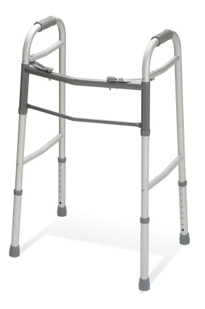 Standard - Dual Release Folding Walker Adjustable Height Aluminum Frame 300 lbs. Weight Capacity 32 to 39 Inch Height - Medline - MDS864104