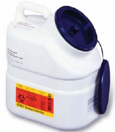 Becton Dickinson Pharmaceutical Waste Container Jug 3 Gallon White Blue Plug Cap - 305633