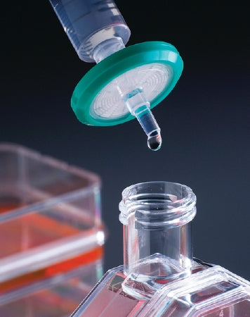 Fisher Scientific Millex GP Syringe Filter 0.22 µ, 33 OD X 26 H mm, 4.5 sq cm, 200 ml, Green, Modified Acrylic, Polyethersulfone - SLGP033RS
