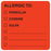 Tabbies Pre-Printed Label Allergy Alert Allergic To: / Penicillin / Codeine / Sulfa / _________ / _________/ _________ Red 2 X 2 Inch - AP4890