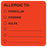 Tabbies - Pre-Printed Label Allergy Alert Red Allergic To: / Penicillin / Codeine / Sulfa / _________ / _________/ _________ Black Alert Label 2 X 2 Inch - MAP4890