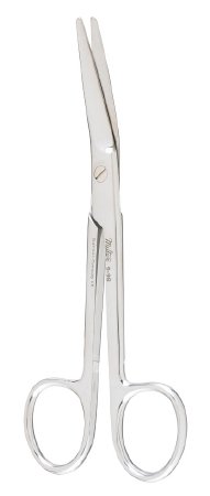 Miltex - Suture Scissors New 5-1/2 Inch Length OR Grade German Stainless Steel NonSterile Finger Ring Handle Angled Blade Blunt Tip / Blunt Tip - 9-98