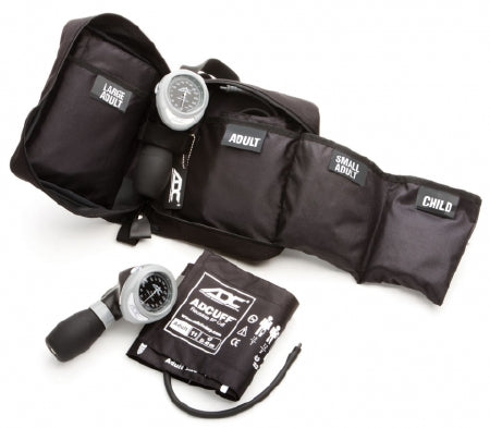 American Diagnostic Corp Multikuf Aneroid Sphygmomanometer Palm Style Hand Held 1-Tube Child, Small Adult, Adult, Large Adult Size Arm - 732-N