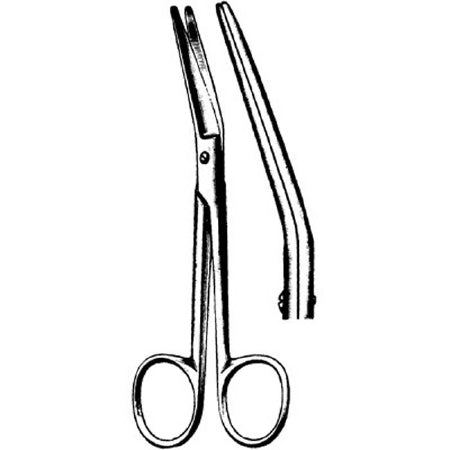 Sklar - Suture Scissors New 5-1/2 Inch Length OR Grade Stainless Steel Finger Ring Handle Angled Blunt Tip / Blunt Tip - 41-1163