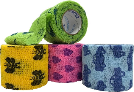 Andover Coated Products CoFlex NL Cohesive Bandage 3 Inch X 5 Yard Standard Compression Self-adherent Closure Kid Design (Assorted Print) NonSterile - 5300KP