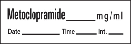 Precision Dynamics Barkley Pre-Printed Label Anesthesia Label Methoclopramide 1-1/2 X 1/2 Inch - AN-17