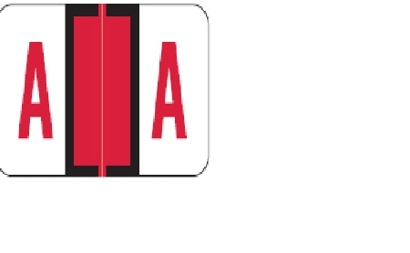 Wilmer Barkley Pre-Printed Label Chart Tab A | A Black / Red / White 15/16 X 1-5/8 Inch - W-5110-A