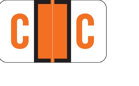 Wilmer Barkley Pre-Printed Label Chart Tab C | C Black / Orange / White 15/16 X 1-5/8 Inch - W-5112-C