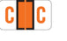 Wilmer Barkley Pre-Printed Label Chart Tab C | C Black / Orange / White 15/16 X 1-5/8 Inch - W-5112-C